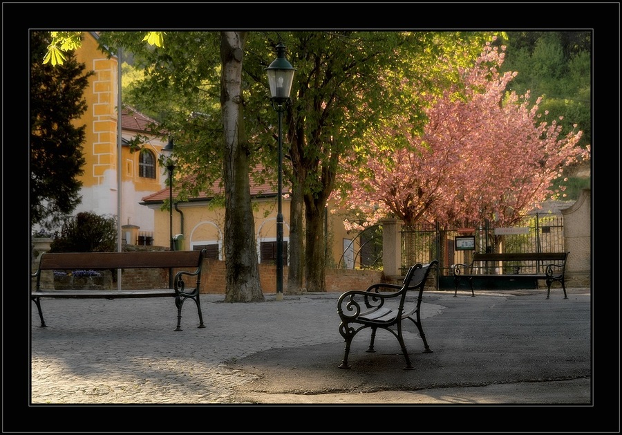 church court yard in small settlement 