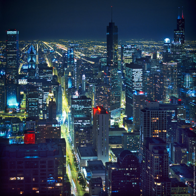 Chicago at night