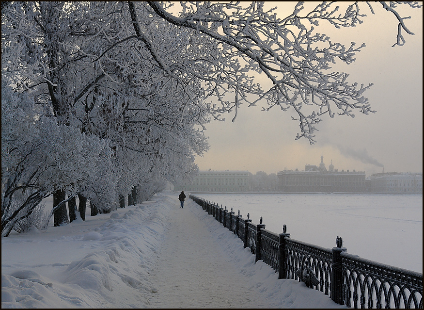 City in the snow