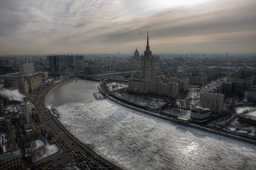 Flying over Moscow