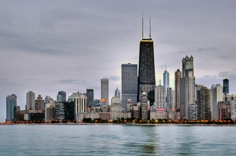 Chicago | megalopolis, wharf, skyscraper, lights, Chicago