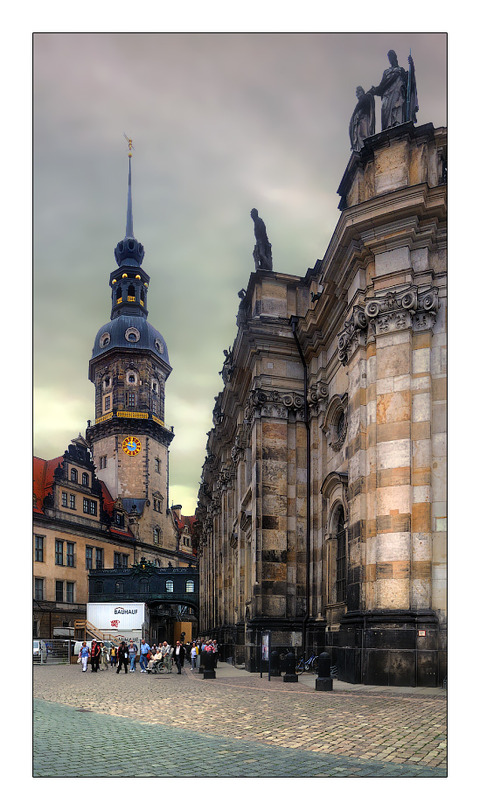 Dresden. View at the watchtower of the residence castle