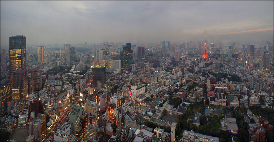 Tokyo in rain 