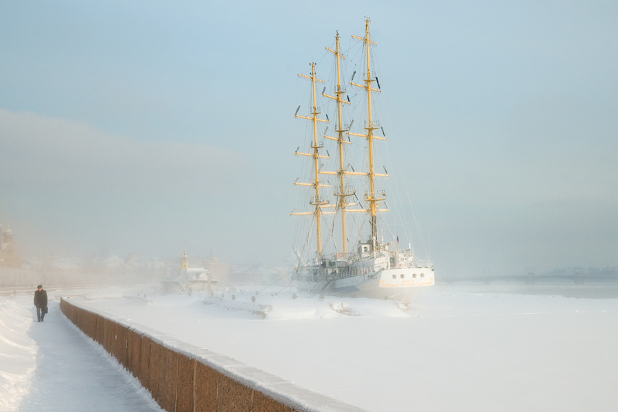 Snow-capped dock