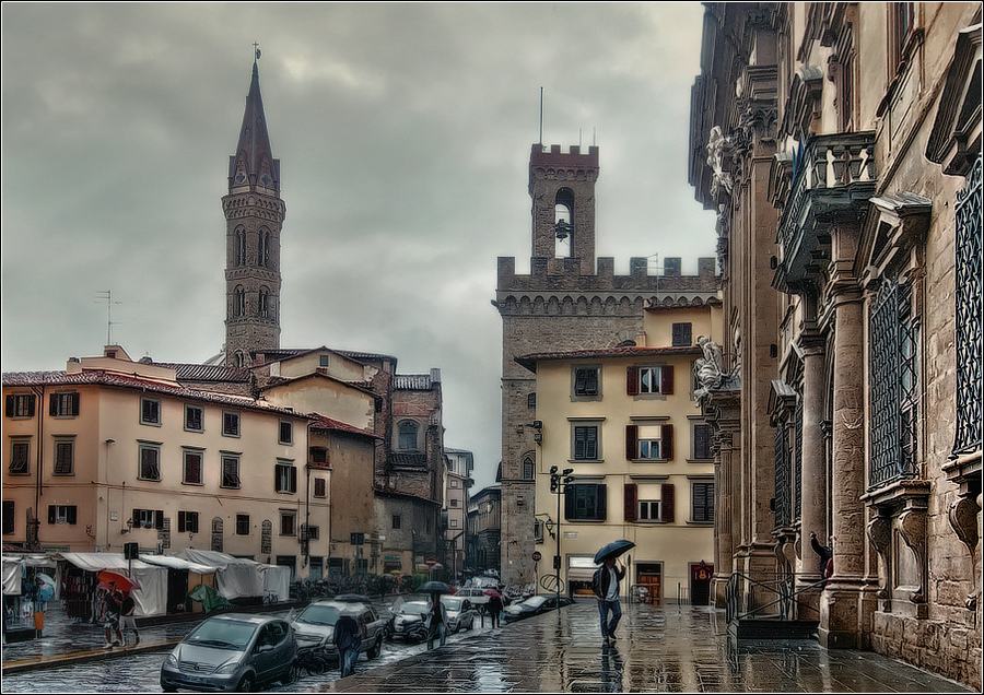In Florence, rain ...