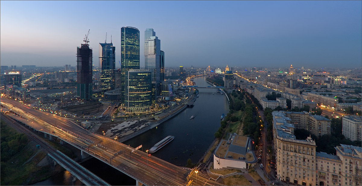 Flying above the city