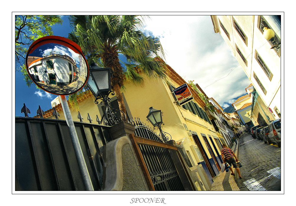 Pedestrian on the narrow street