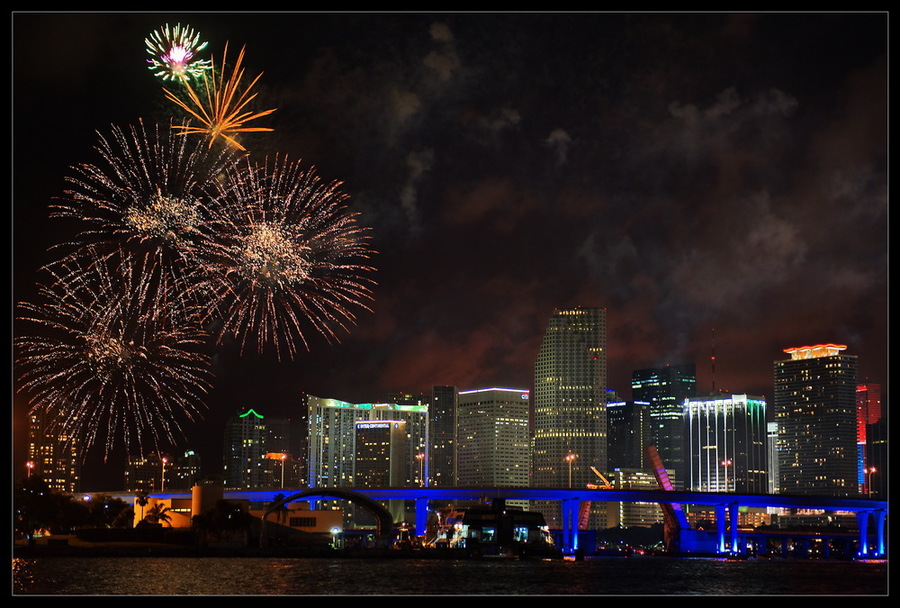 Firework at night