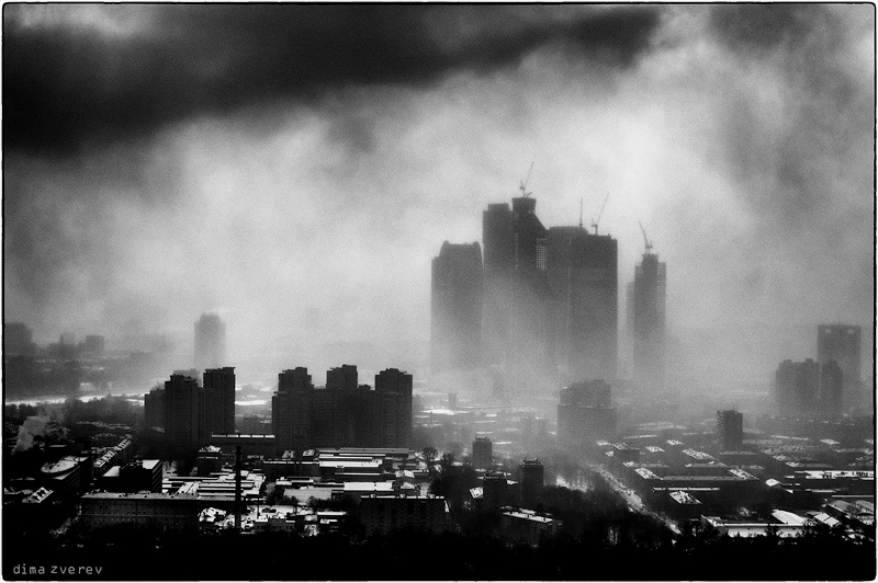 City in smoke