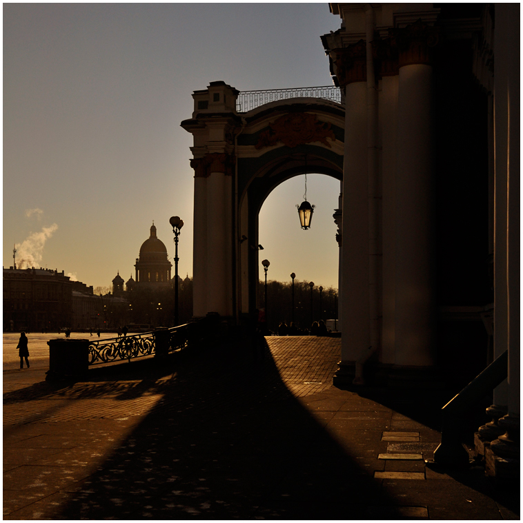 Arch and street-lamp