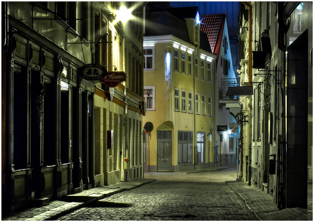 Night street of Riga