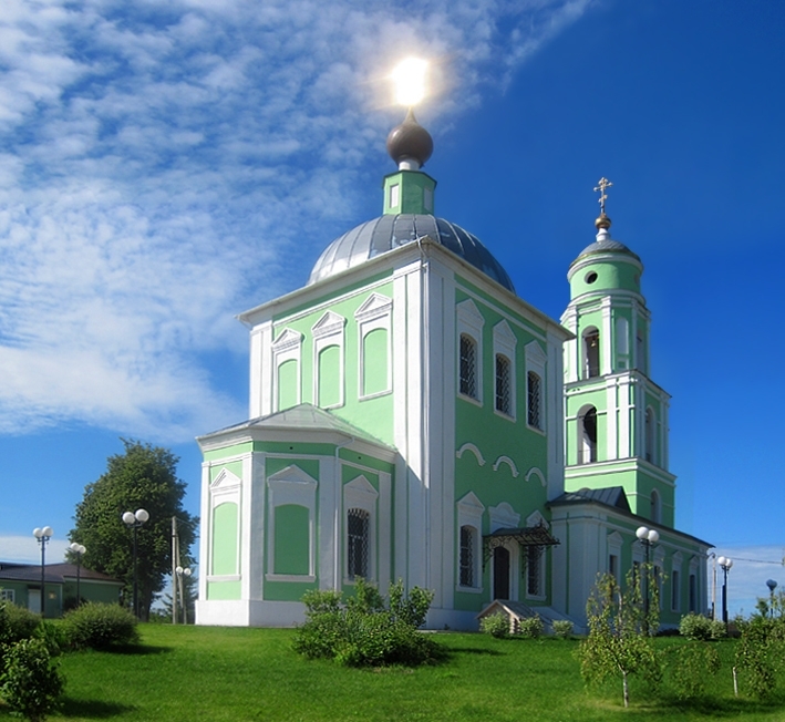 Green and white cathesral