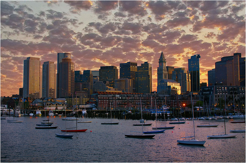 Skyscrapers and boats