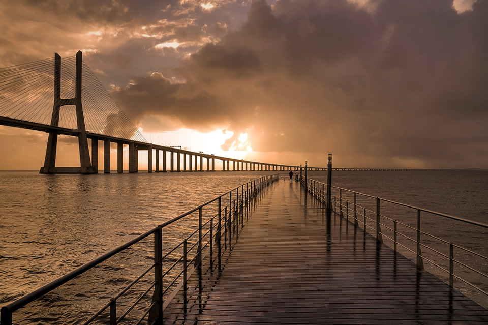 Dull sky above the sea