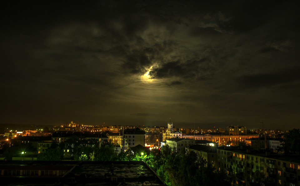 Moonlight through the clouds