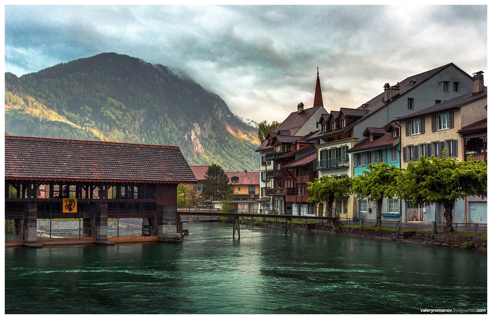 The rainy sunset in Iterlaken, Switzerland