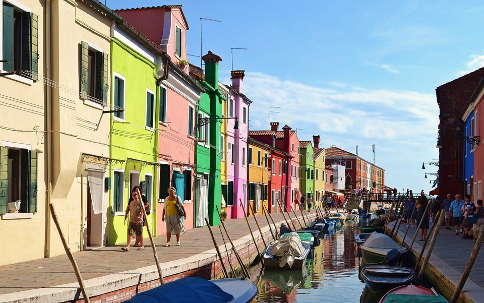 Coloured houses in Burano, Italy