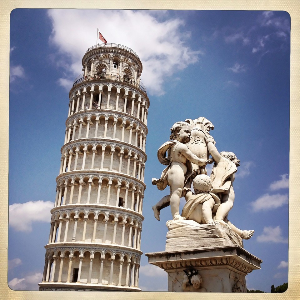 Tower of Pisa and angels