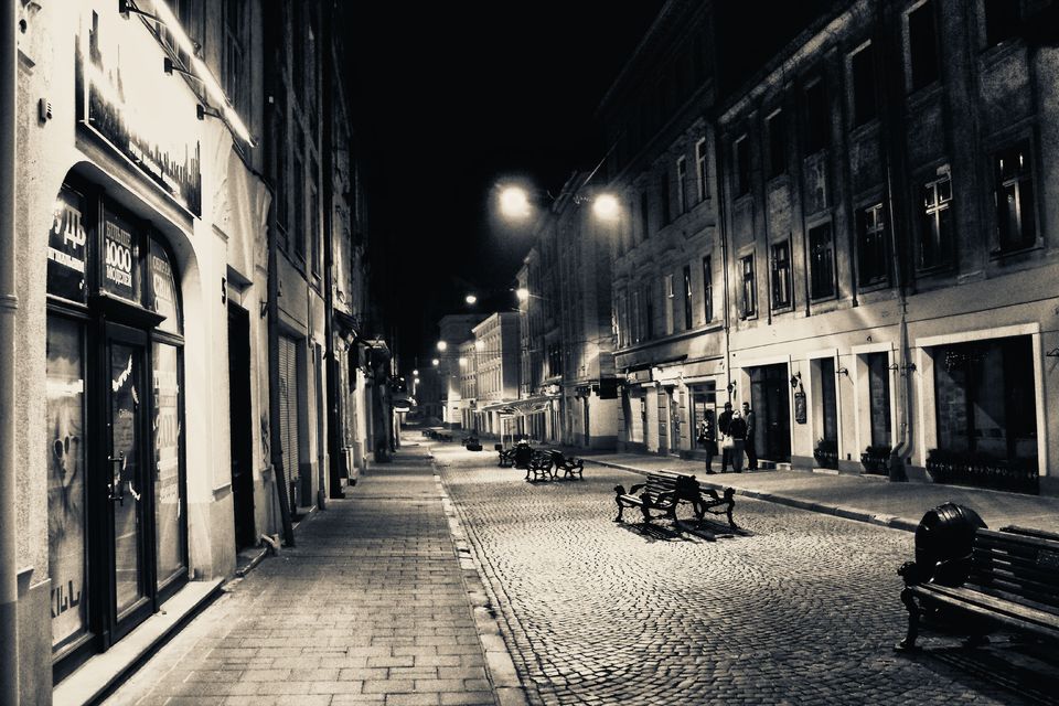 Street in black and white