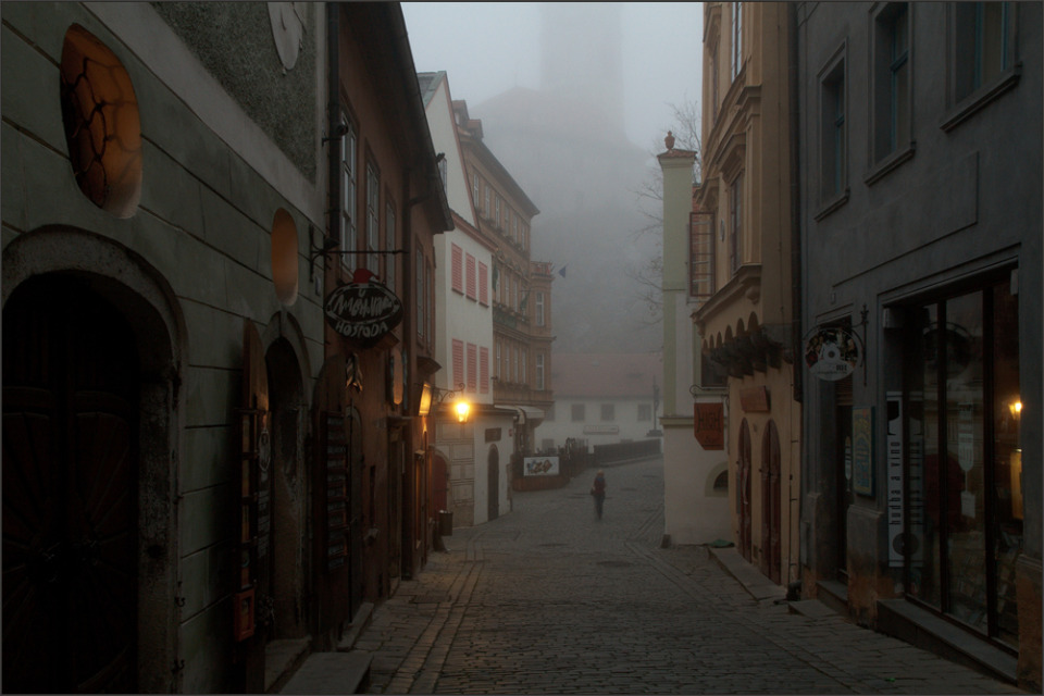 Foggy morning in Crumlaw, Czechia