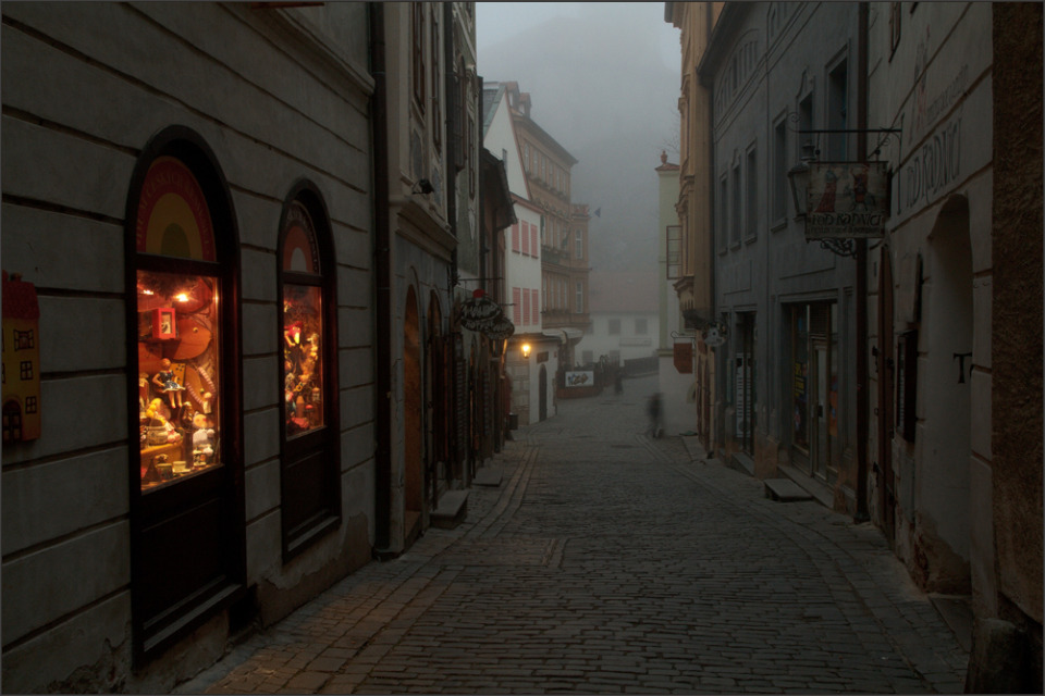 Foggy morning in the old town