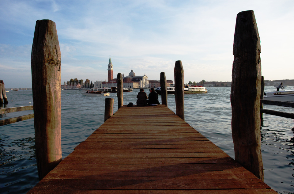 Two people on the pier, Venice