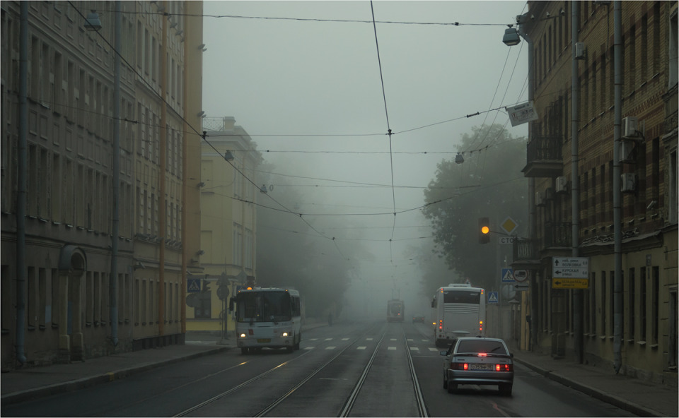 street in fog