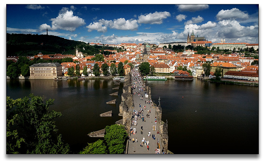 Prague - view from tower of Charles bridge